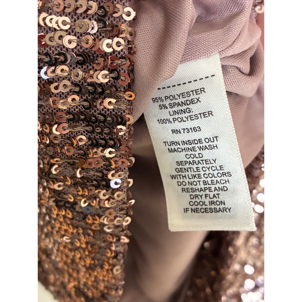 Cable & Gauge Rose Gold Sequin Long Sleeve Top Size‎ Small Party Sparkle - Picture 5 of 10